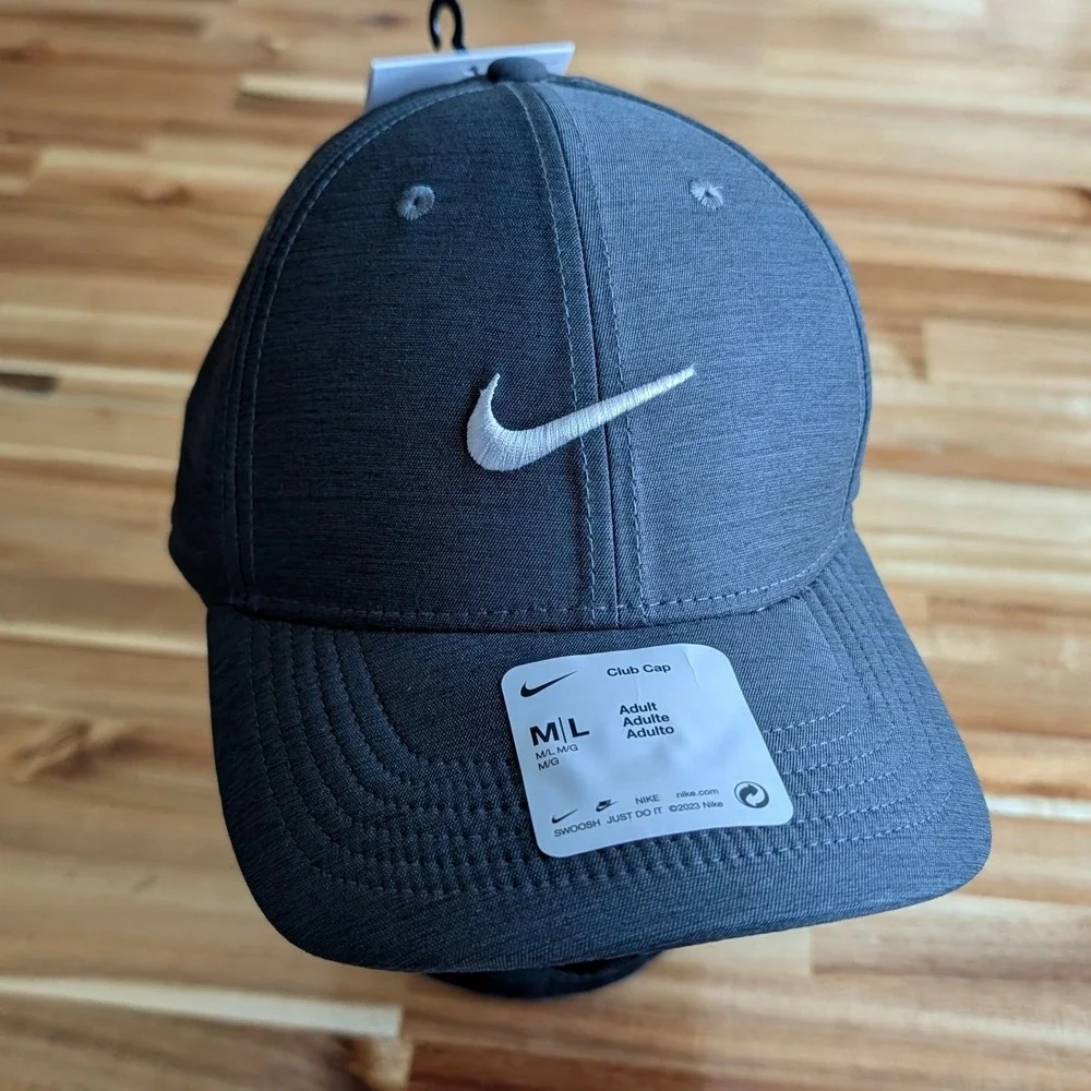 Nike Club‎ Cap Dri-FIT Mens Grey Golf Hat Size M/L NEW!